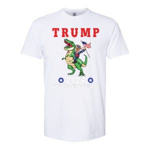 Trump 2024 The Revenge Tour Riding Dinosaur American Flag Softstyle CVC T-Shirt