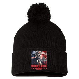 Trump 2024 Take America Back Daddys Home Pom Pom 12in Knit Beanie