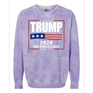 Trump 2024 Take America Back Colorblast Crewneck Sweatshirt