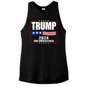 Trump 2024 Take America Back Ladies PosiCharge Tri-Blend Wicking Tank