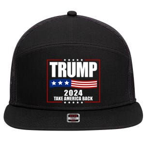 Trump 2024 Take America Back 7 Panel Mesh Trucker Snapback Hat