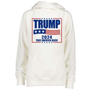 Trump 2024 Take America Back Womens Funnel Neck Pullover Hood