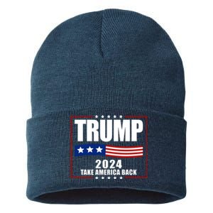 Trump 2024 Take America Back Sustainable Knit Beanie