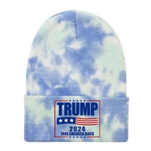 Trump 2024 Take America Back Tie Dye 12in Knit Beanie