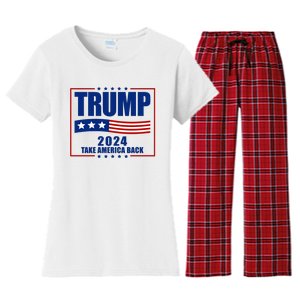 Trump 2024 Take America Back Women's Flannel Pajama Set