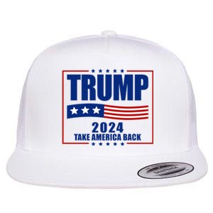 Trump 2024 Take America Back Flat Bill Trucker Hat