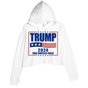 Trump 2024 Take America Back Crop Fleece Hoodie