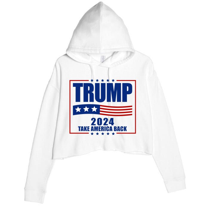 Trump 2024 Take America Back Crop Fleece Hoodie