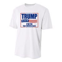 Trump 2024 Take America Back Youth Performance Sprint T-Shirt