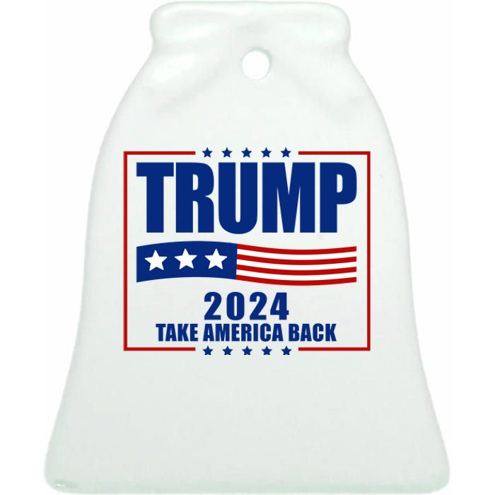 Trump 2024 Take America Back Ceramic Bell Ornament