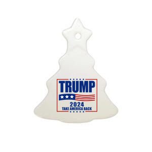 Trump 2024 Take America Back Ceramic Tree Ornament