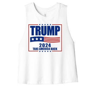 Trump 2024 Take America Back Women's Racerback Cropped Tank