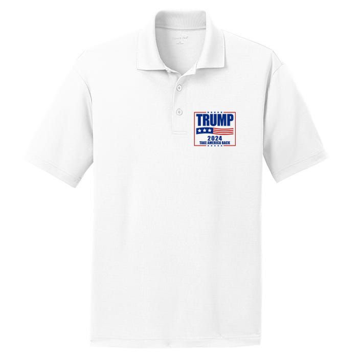 Trump 2024 Take America Back PosiCharge RacerMesh Polo