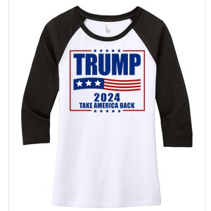 Trump 2024 Take America Back Women's Tri-Blend 3/4-Sleeve Raglan Shirt