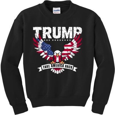 Trump 2024 Take America Back Graphic Kids Sweatshirt