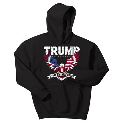 Trump 2024 Take America Back Graphic Kids Hoodie