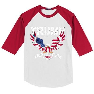 Trump 2024 Take America Back Graphic Kids Colorblock Raglan Jersey