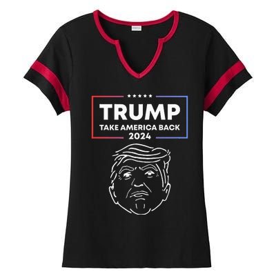 Trump 2024 Take America Back Election The Return Ladies Halftime Notch Neck Tee