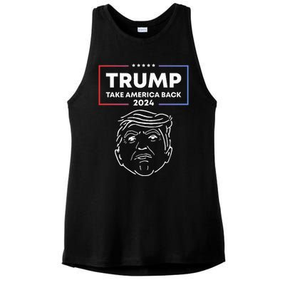 Trump 2024 Take America Back Election The Return Ladies PosiCharge Tri-Blend Wicking Tank