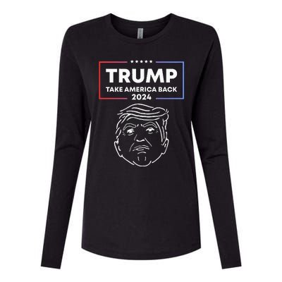 Trump 2024 Take America Back Election The Return Womens Cotton Relaxed Long Sleeve T-Shirt