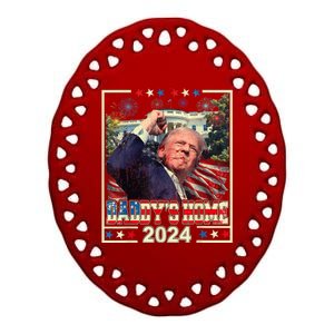 Trump 2024 Take America Back DaddyS Home Ceramic Oval Ornament