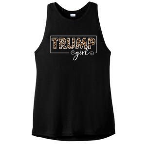 Trump 2020 Trump Leopard Pattern Gift Ladies PosiCharge Tri-Blend Wicking Tank