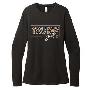 Trump 2020 Trump Leopard Pattern Gift Womens CVC Long Sleeve Shirt