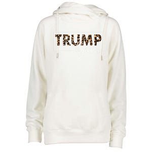 Trump 2020 Trump Leopard Pattern Gift Womens Funnel Neck Pullover Hood