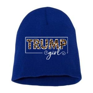 Trump 2020 Trump Leopard Pattern Gift Short Acrylic Beanie