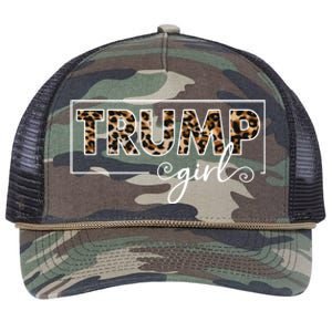 Trump 2020 Trump Leopard Pattern Gift Retro Rope Trucker Hat Cap