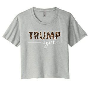 Trump 2020 Trump Leopard Pattern Gift Women's Crop Top Tee