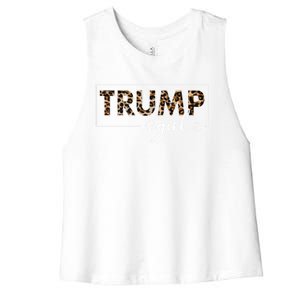 Trump 2020 Trump Leopard Pattern Gift Women's Racerback Cropped Tank