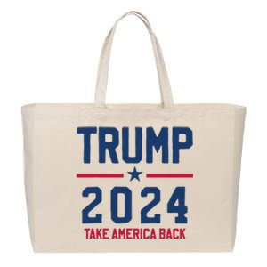 Trump 2024 Take America Back Conservative Republican Cotton Canvas Jumbo Tote