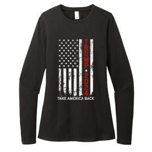 Trump 2024 Take America Back Election Patriotic Flag Womens CVC Long Sleeve Shirt