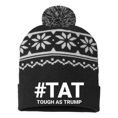 Trump 2024 Tough As Trump Tat Pa Rally 2024 Save Our Republic Usa Flag USA-Made Snowflake Beanie