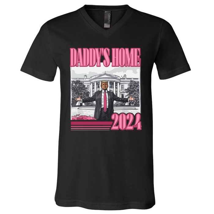 Trump 2024 Take America Back DaddyS Home V-Neck T-Shirt