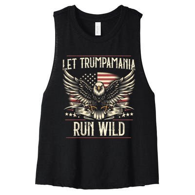 Trump 2024 Trumpamania Trumpamania Trump 2024 Women's Racerback Cropped Tank