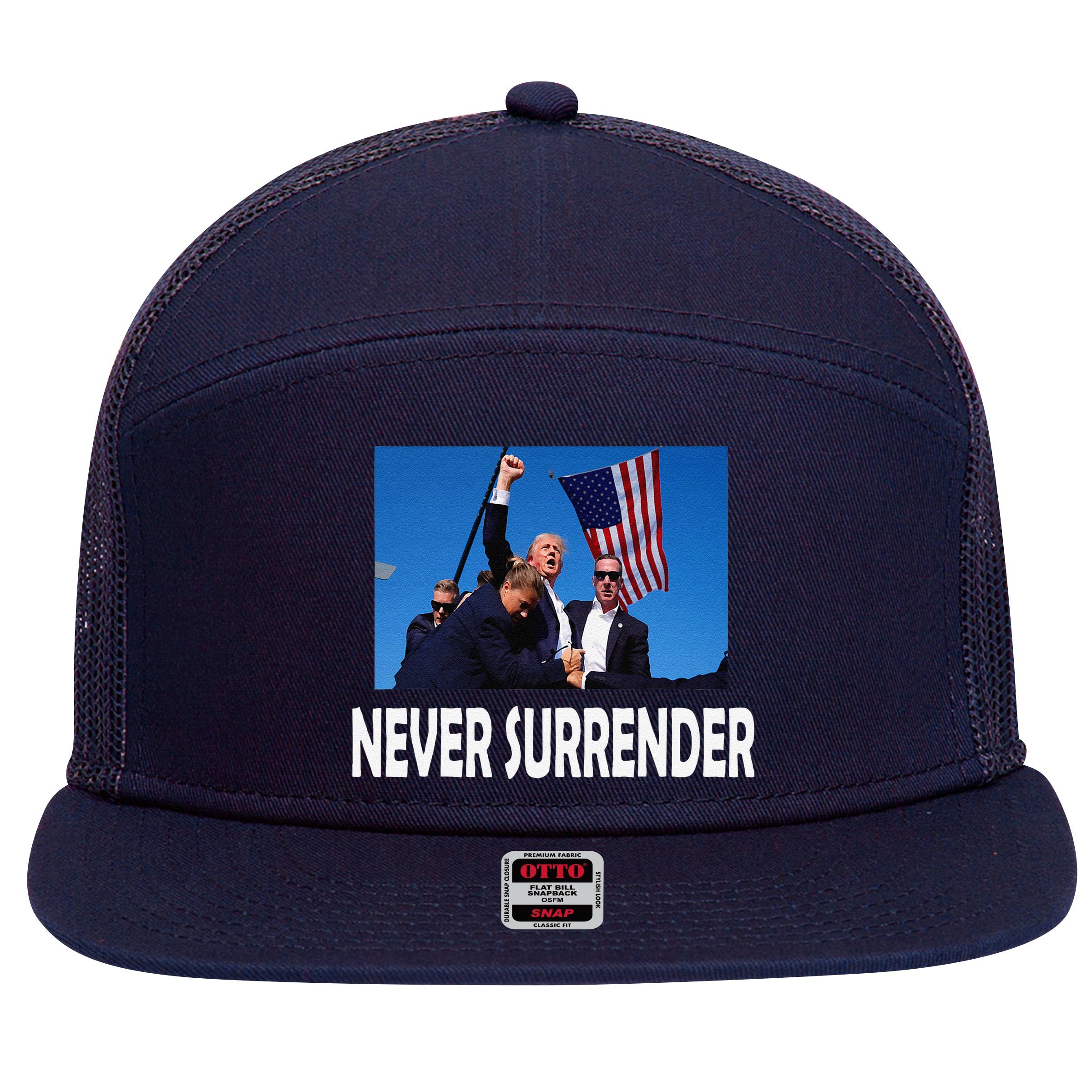 Trump 2024 7 Panel Mesh Trucker Snapback Hat