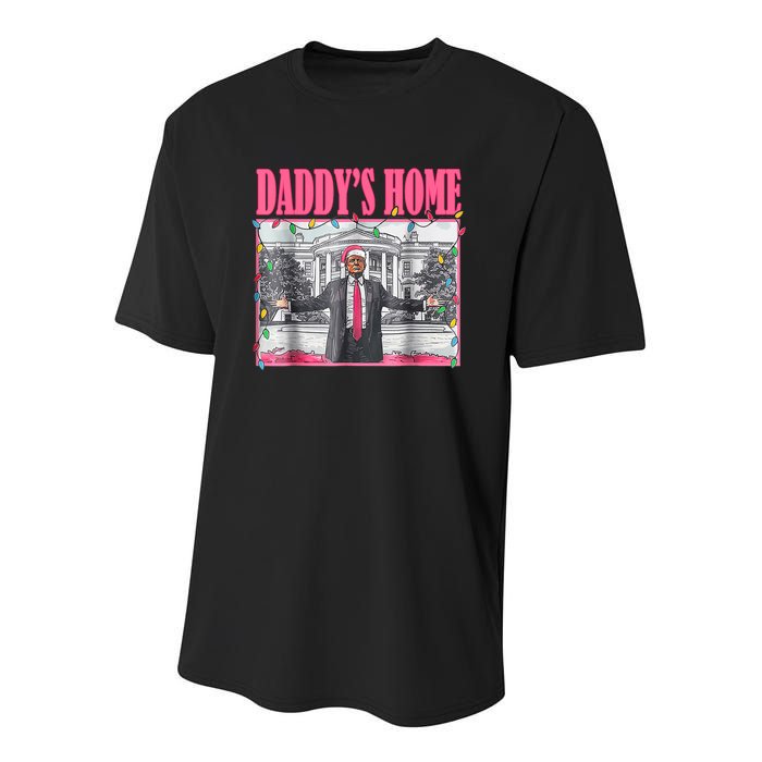 Trump 2024 Take America Back Daddys Home Christmas Youth Performance Sprint T-Shirt