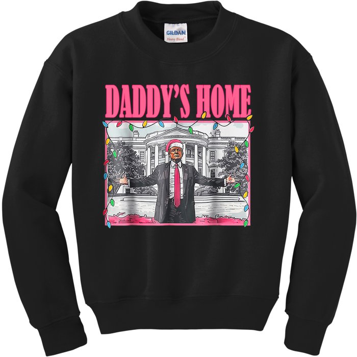 Trump 2024 Take America Back Daddys Home Christmas Kids Sweatshirt