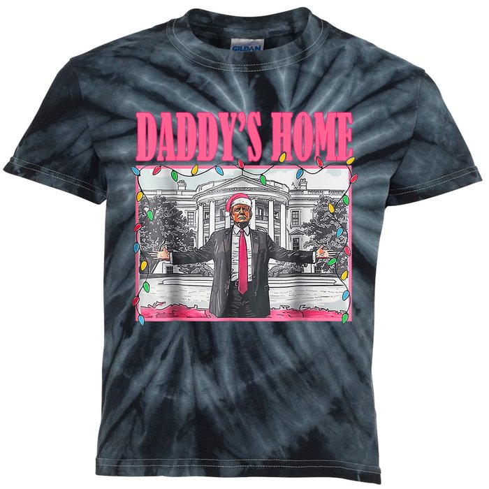 Trump 2024 Take America Back Daddys Home Christmas Kids Tie-Dye T-Shirt