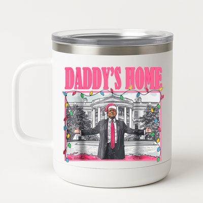 Trump 2024 Take America Back Daddys Home Christmas 12 oz Stainless Steel Tumbler Cup