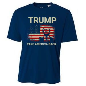 Trump 2024 Take America Back American Flag Cooling Performance Crew T-Shirt