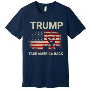 Trump 2024 Take America Back American Flag Premium T-Shirt