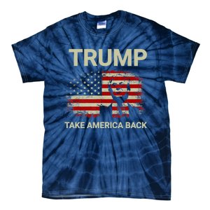 Trump 2024 Take America Back American Flag Tie-Dye T-Shirt