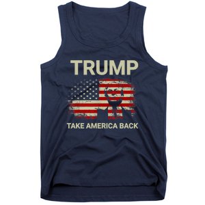 Trump 2024 Take America Back American Flag Tank Top