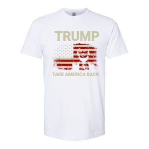 Trump 2024 Take America Back American Flag Softstyle CVC T-Shirt