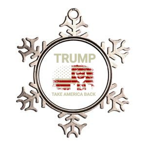 Trump 2024 Take America Back American Flag Metallic Star Ornament