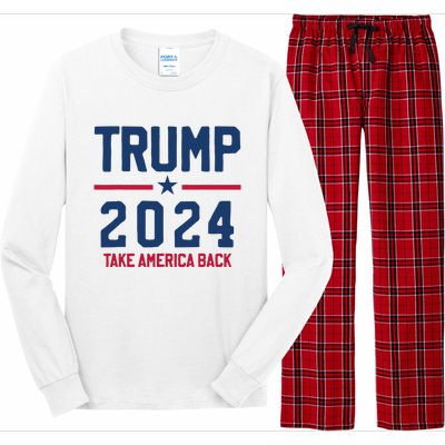 Trump 2024 Take America Back Pro Trump Long Sleeve Pajama Set