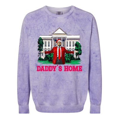 Trump 2024 Take America Back DaddyS Home Christmas Colorblast Crewneck Sweatshirt